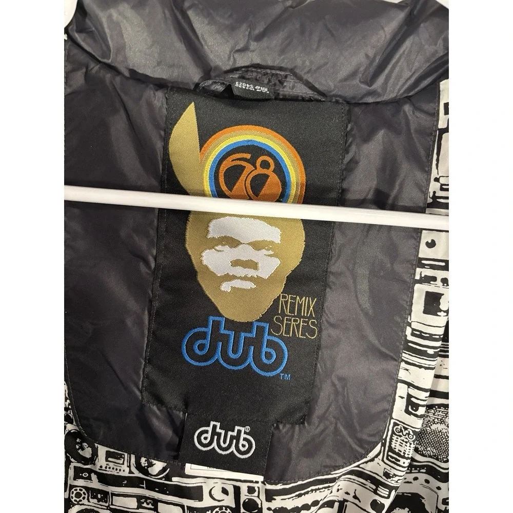 Vtg "Dub 68 Remix Series" Black Short Sleeve Rapper Puffer Jacket Men's L Y2k - Picture 3 of 16